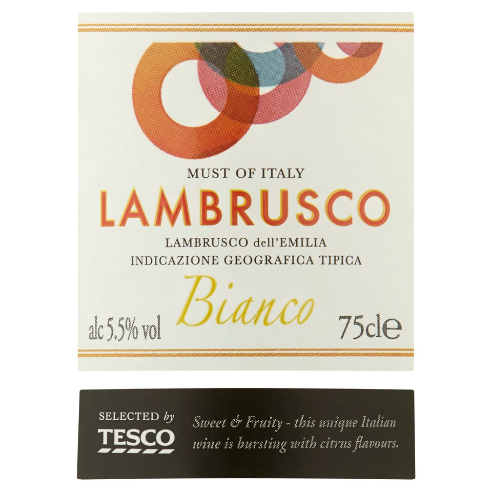 image 1 of Tesco Italiano Lambrusco Bianco 75Cl