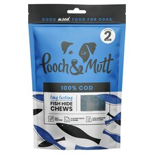 Pooch & Mutt 100% Cod 2 Fish Hide Chews for Dogs 90g