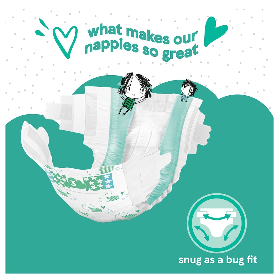 image 1 of Fred & Flo 56 Ultra Dry Nappies Size 3