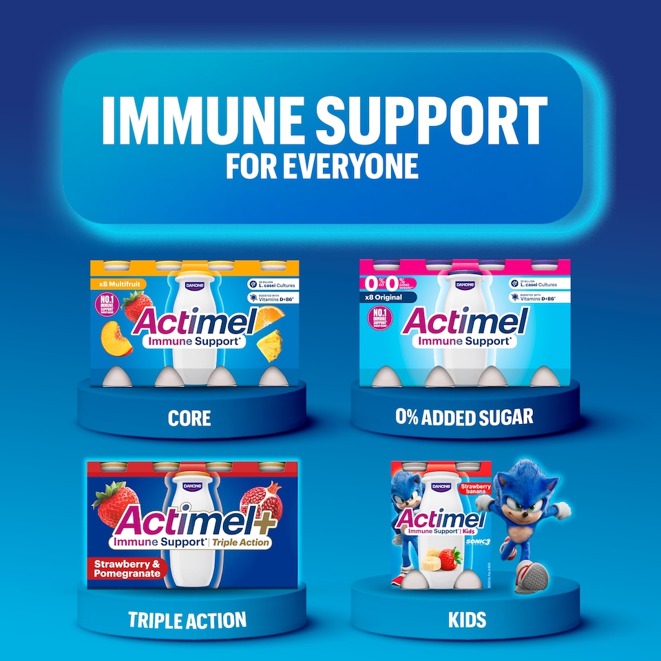 image 1 of Actimel Immune Support Multifruit Yogurt Drink 12 x 100g