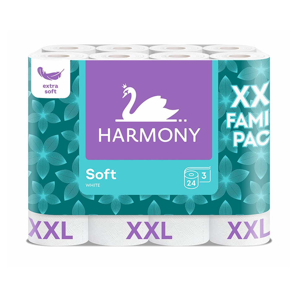 Harmony Soft White XXL Toilet Paper 3 Ply 24 pcs