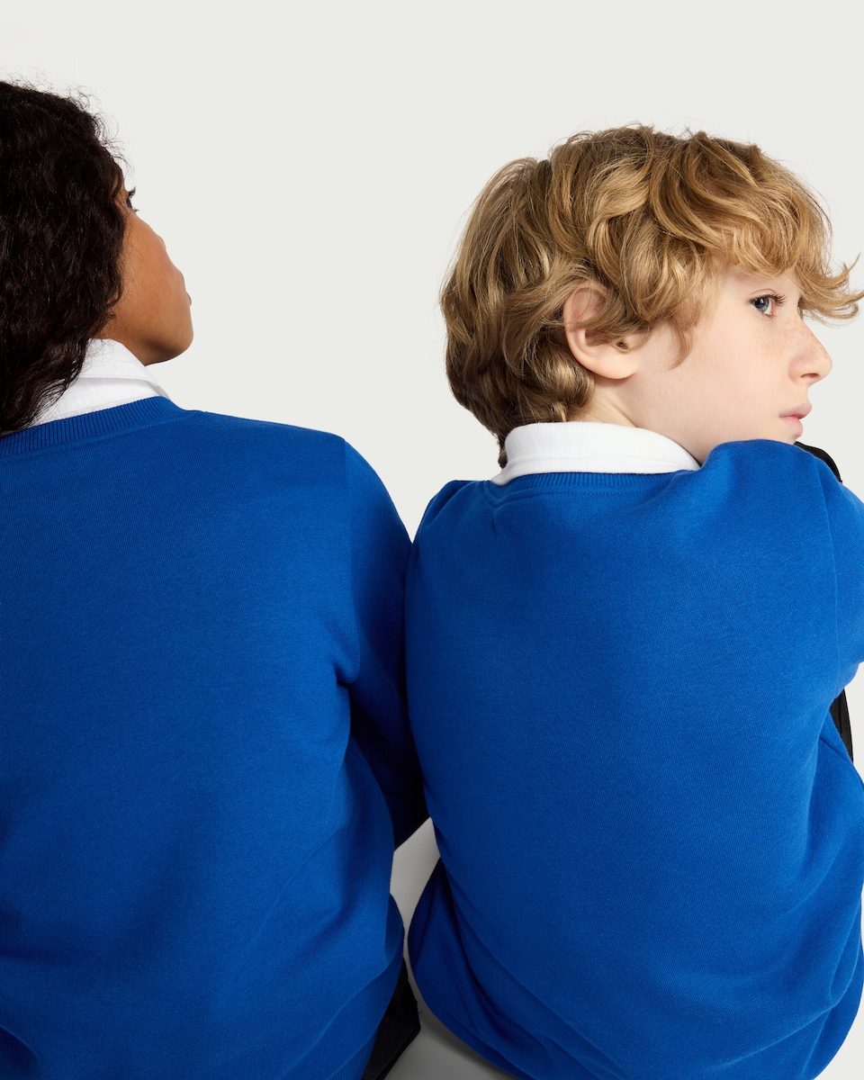 image 1 of F&F School Unisex 2-Pack Cotton Rich Sweatshirts in Blue