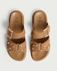 image 2 of F&F Studded Buckle Strap Sandals in Tan