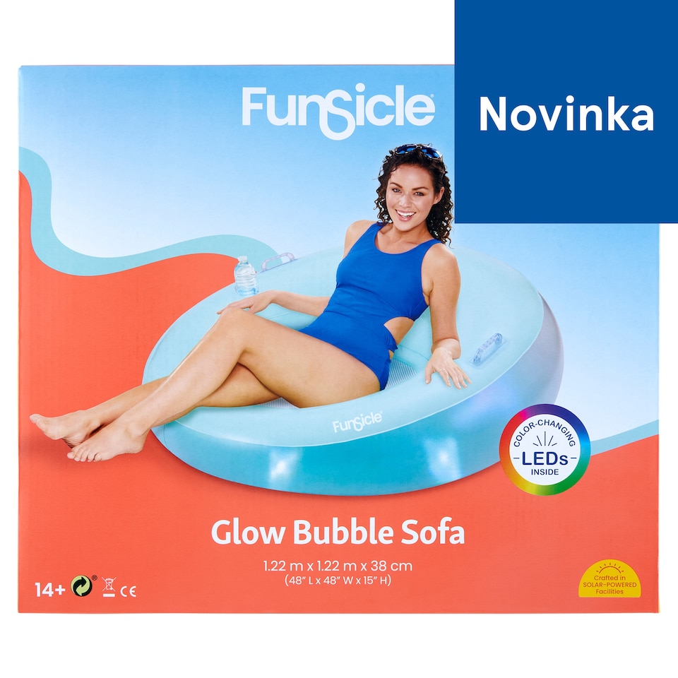 Funsicle Glow Bubble pohovka žiarivá bublina 1,22 m x 1,22 m x 38 cm