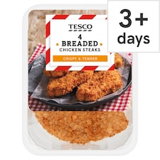 Tesco Breaded Chicken Steaks 4 Pack 505G