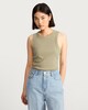 image 3 of F&F Cotton Rich Ribbed Racer Vest in Green