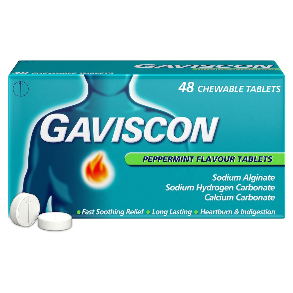 image 1 of Gaviscon Heartburn & Indigestion Relief Tablets - Original Peppermint Flavour 48s