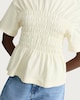 image 2 of The F&F Edit Pure Cotton Shirred Waist Short Sleeved Top in Yellow