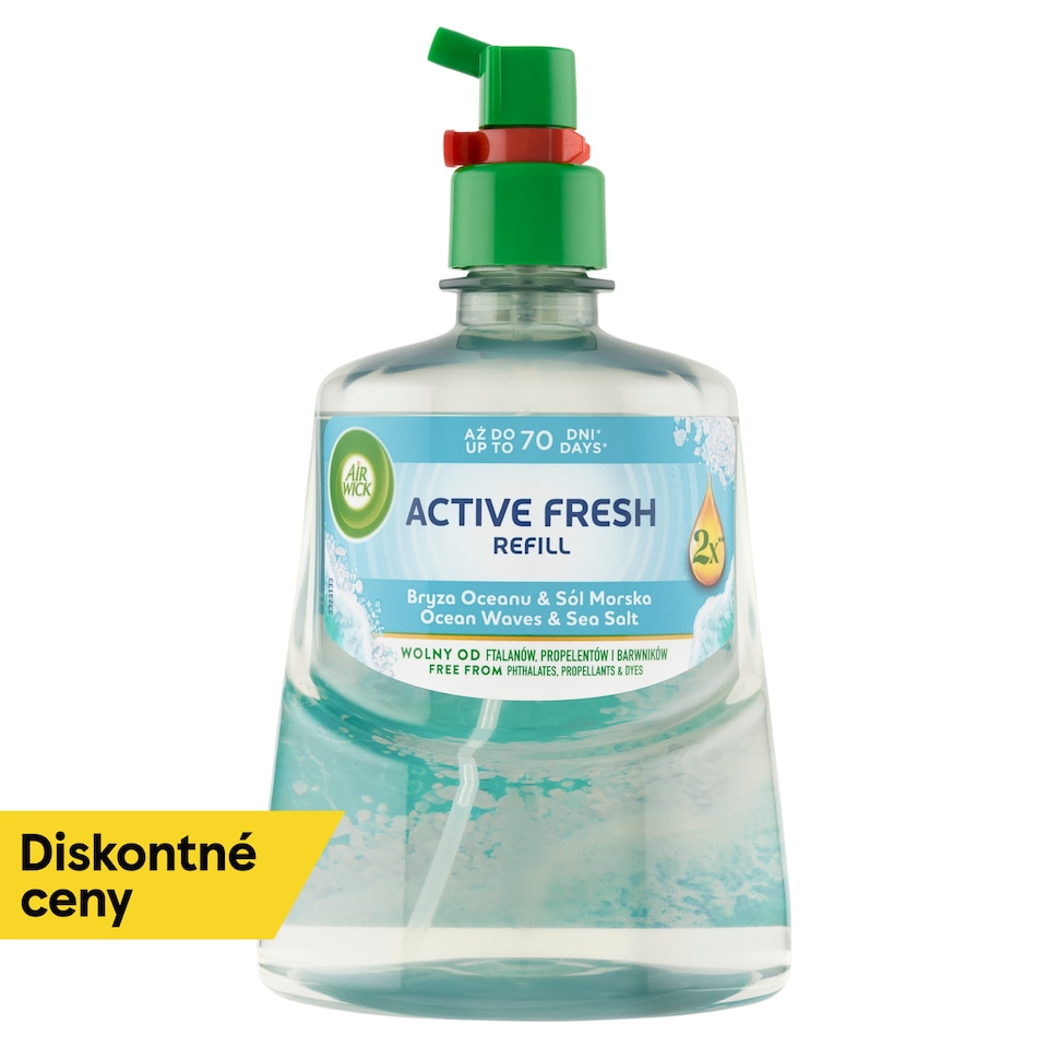 image 1 of Air Wick Active Fresh Water-Based Refill for Automatic Diffuser Ocean Waves & Sea Salt 228 ml