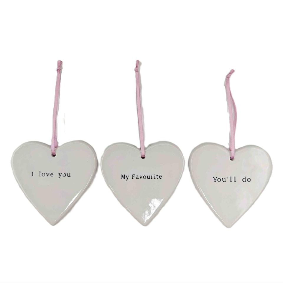 Bayswood Valentines Love Sentiments Heart Hanging Decoration Assortment