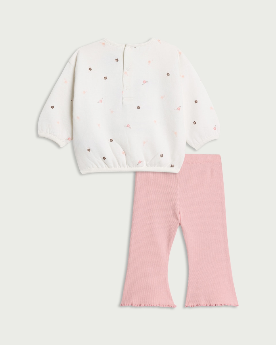 image 1 of Disney Winnie the Pooh 2-Piece Sweatshirt and Flared Leggings Set in Pink