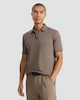 image 2 of F&F Pure Cotton Zip Neck Short Sleeved Polo Shirt in Brown