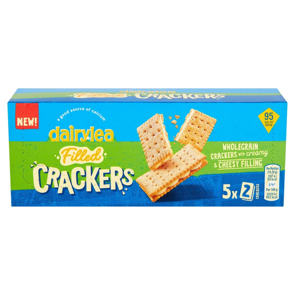 image 1 of Dairylea Filled Cheese Crackers Snacks 5 pack 5x19.3G
