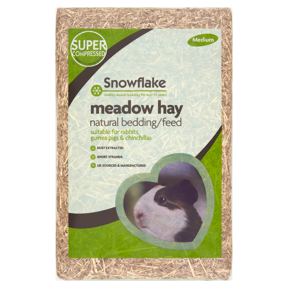 Snowflake Meadow Hay Natural Bedding/Feed Medium 1.5KG