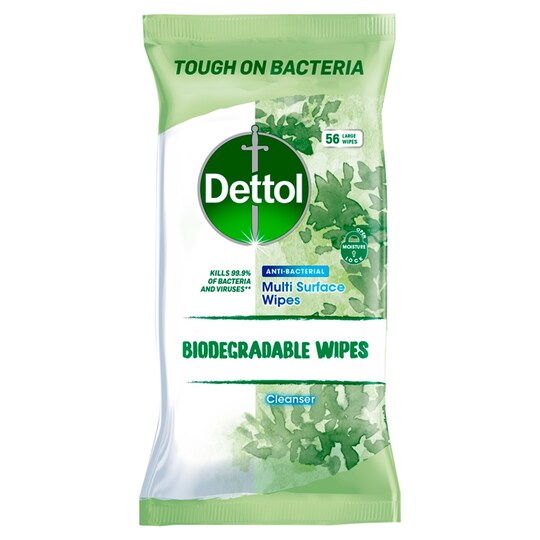 Dettol 56 Cleanser Biodegradable Wipes Tesco Groceries