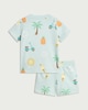 image 2 of F&F Baby 2-Piece Pure Cotton Tropical Print T-Shirt and Shorts Set in Mint