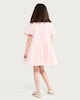 image 3 of F&F Girls Tiered Puff Sleeved Dress in Pink