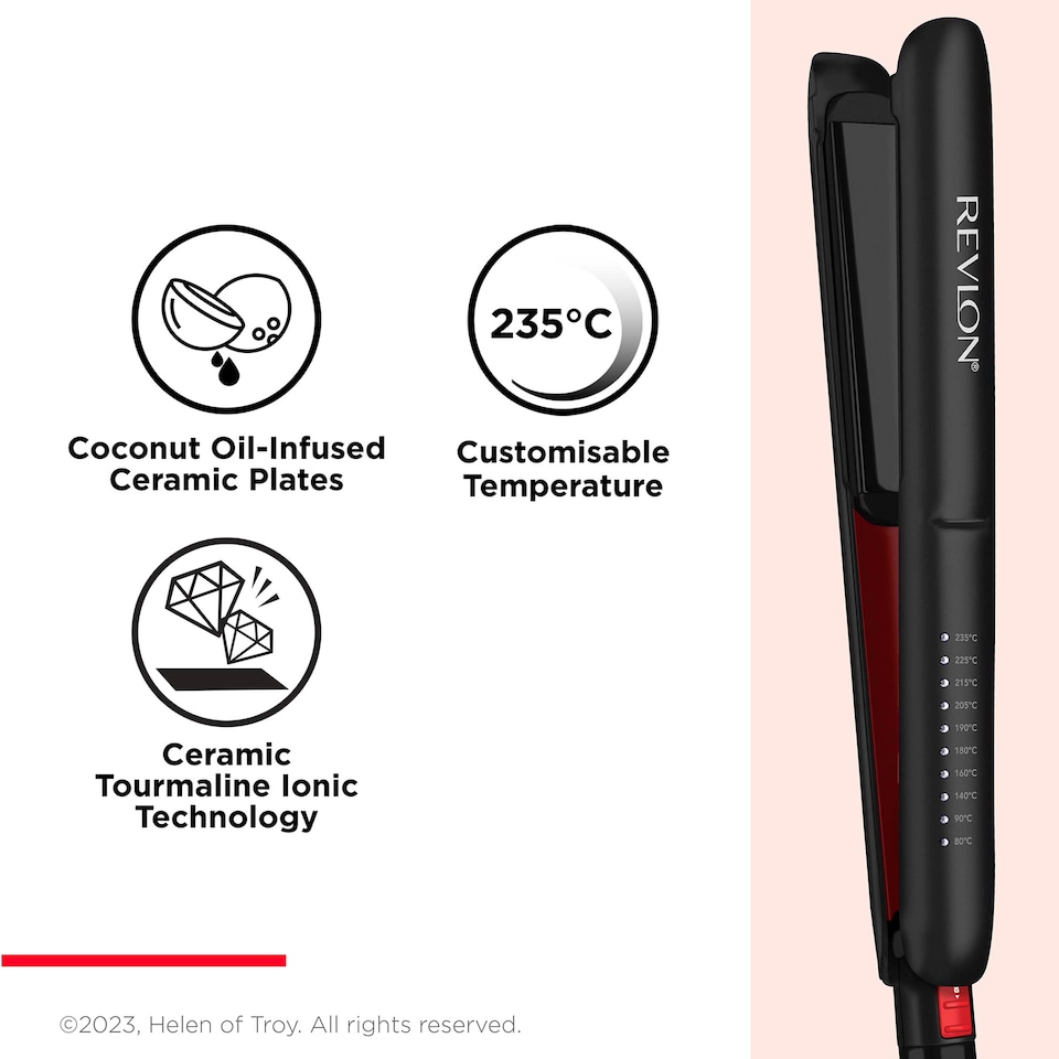 image 1 of Revlon Smoothstay Coconut Oil Infused Straightener
