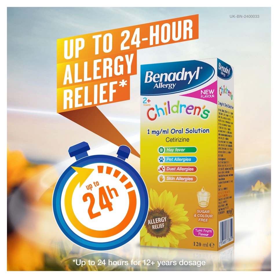 image 1 of Benadryl Allergy Children's Oral Solution Tutti Frutti Flavour 6YR+ 120ml