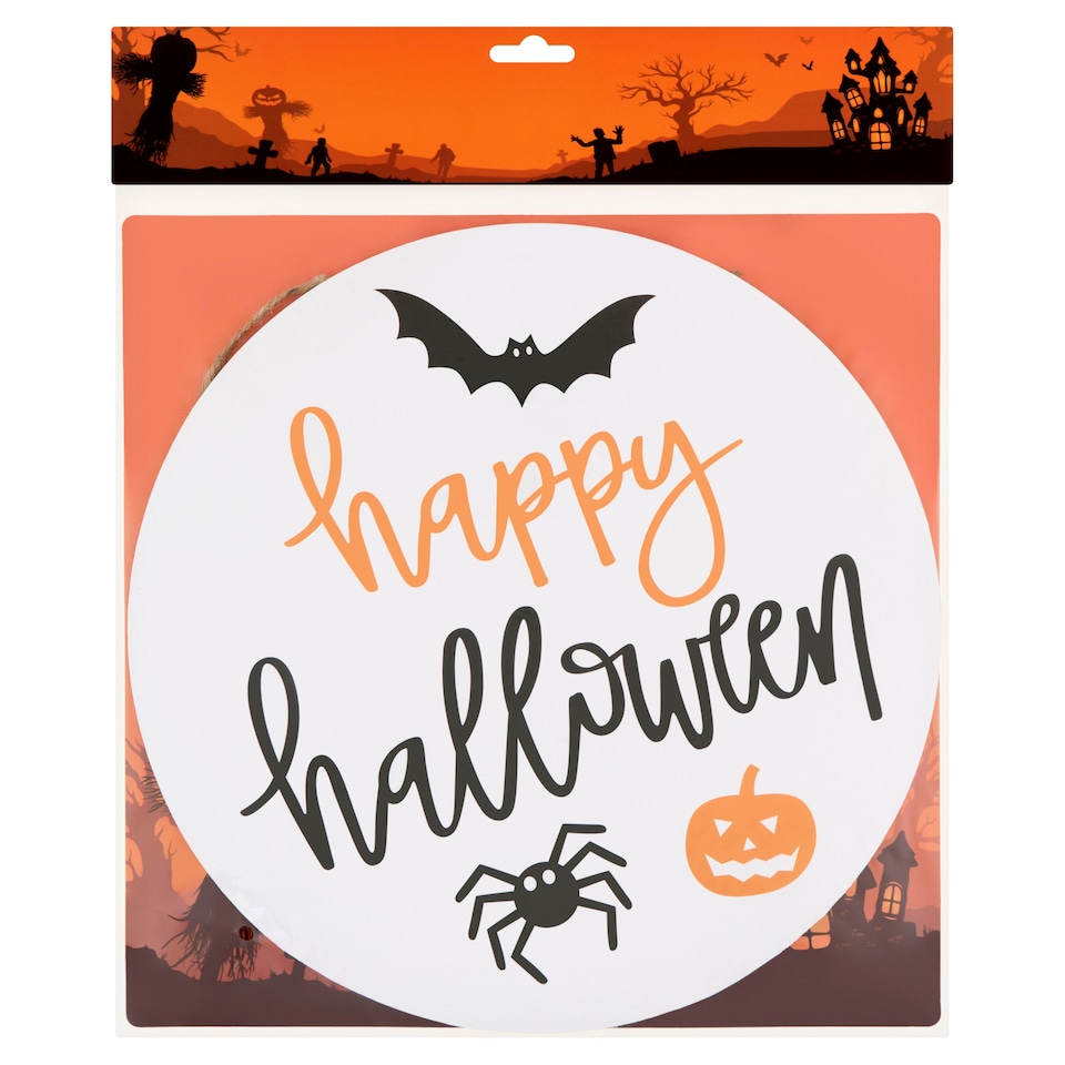 Halloween Decorative Sign with the Inscription Happy Halloween