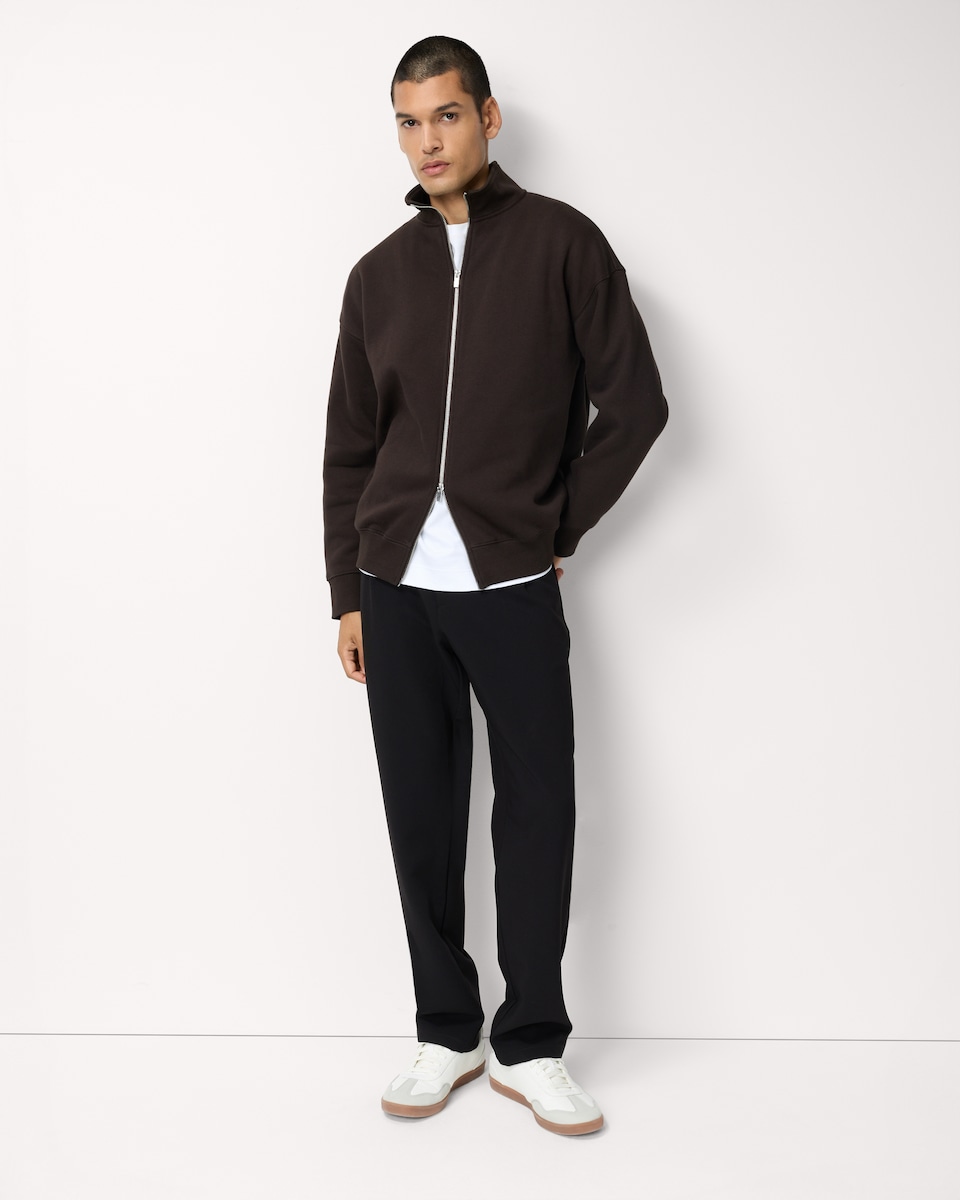 image 1 of F&F Cotton Rich Zip Up Sweatshirt in Brown