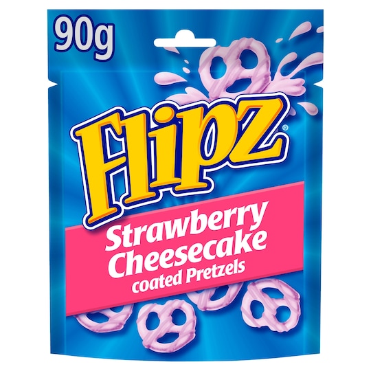 Flipz Strawberry Cheesecake Coated Pretzels 90G Tesco Groceries