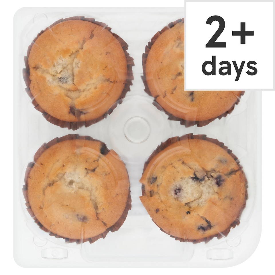 image 1 of Tesco Blueberry Muffins 4 Pack