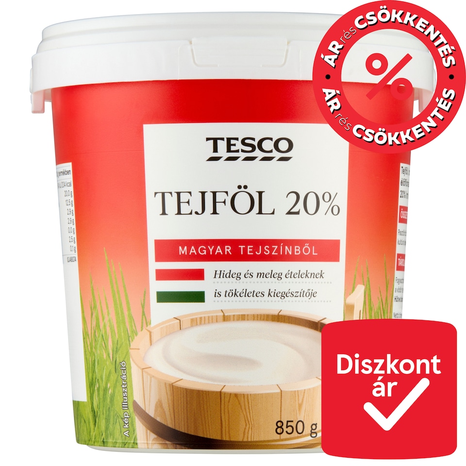 Tesco tejföl 20% 850 g