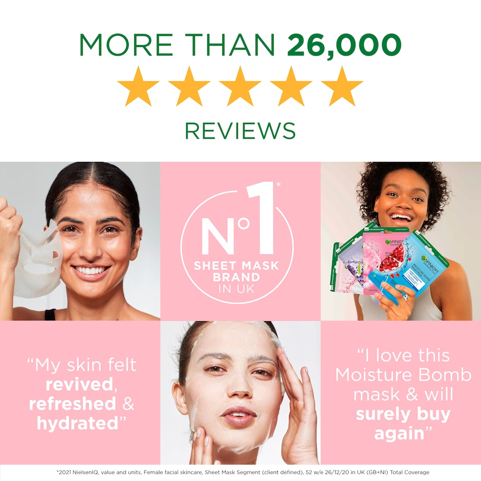 image 1 of Garnier Moisture Bomb Hydrating Face Mask Chamomile