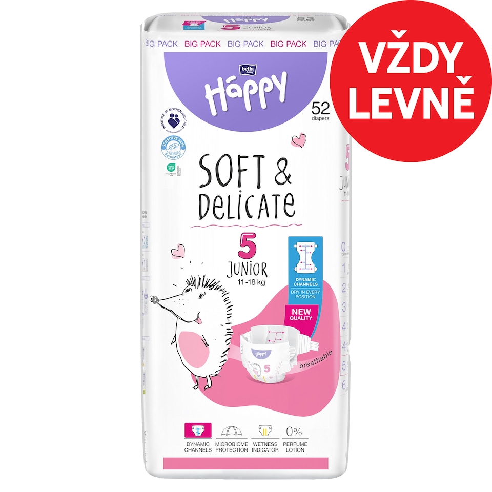 Bella Baby Happy Soft & Delicate Disposable Diapers 5 Junior 11-18 kg 52 pcs