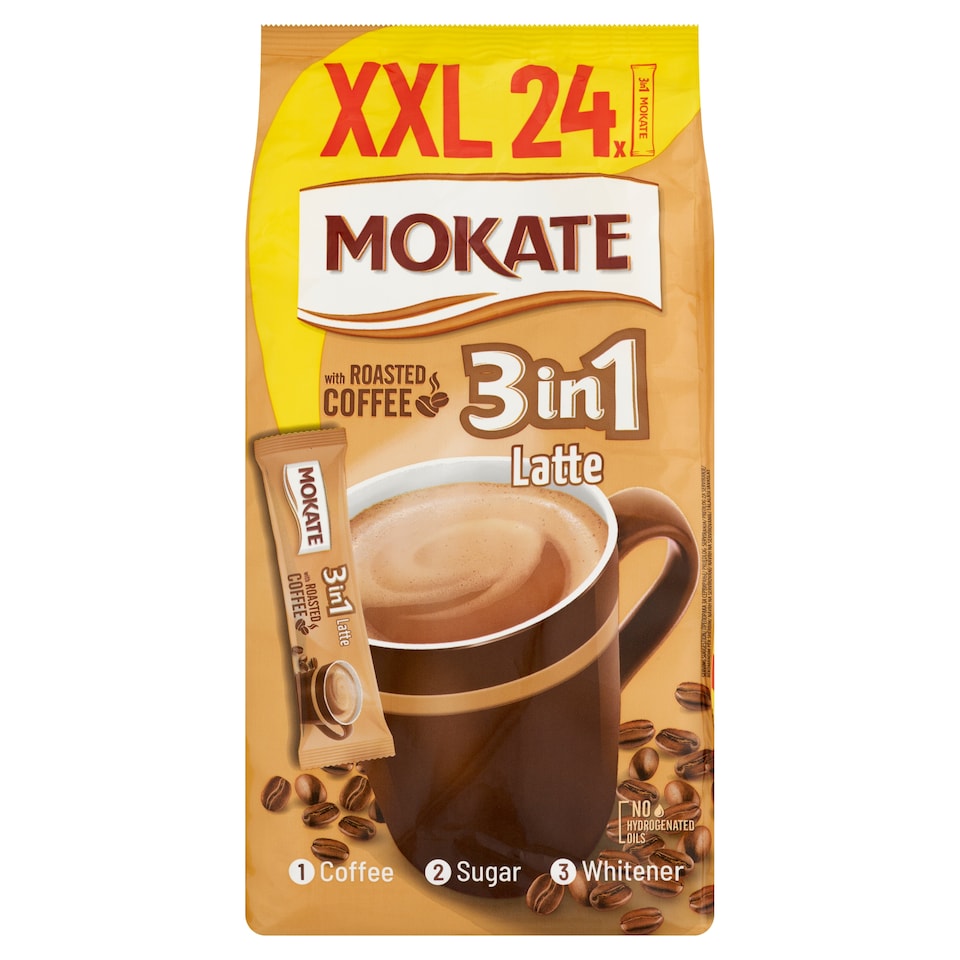 image 1 of Mokate 3in1 Latte Instant Coffee Drink in Powder 24 x 15 g (360 g)