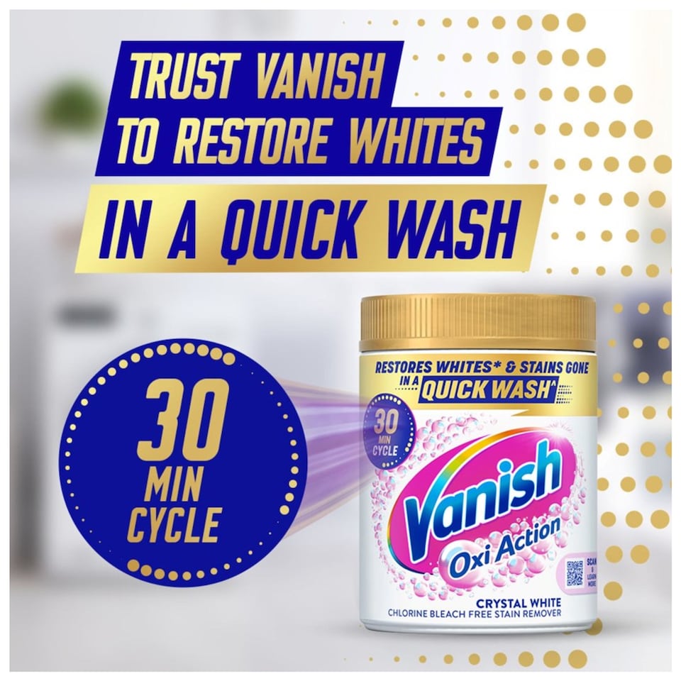 image 1 of Vanish Gold Oxi Action Laundry Stain Remover Powder Whites 850g