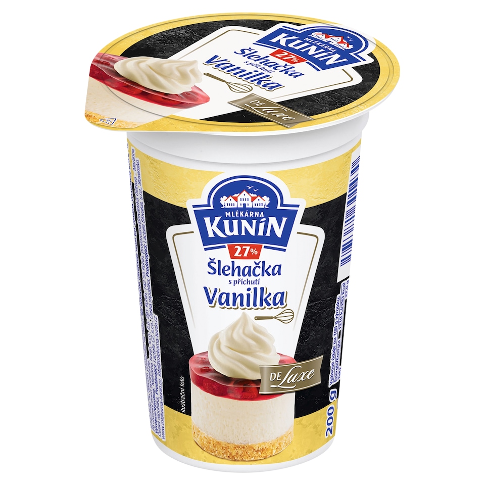 Mlékárna Kunín Ochutená smotana vanilka de luxe 27% 200 g