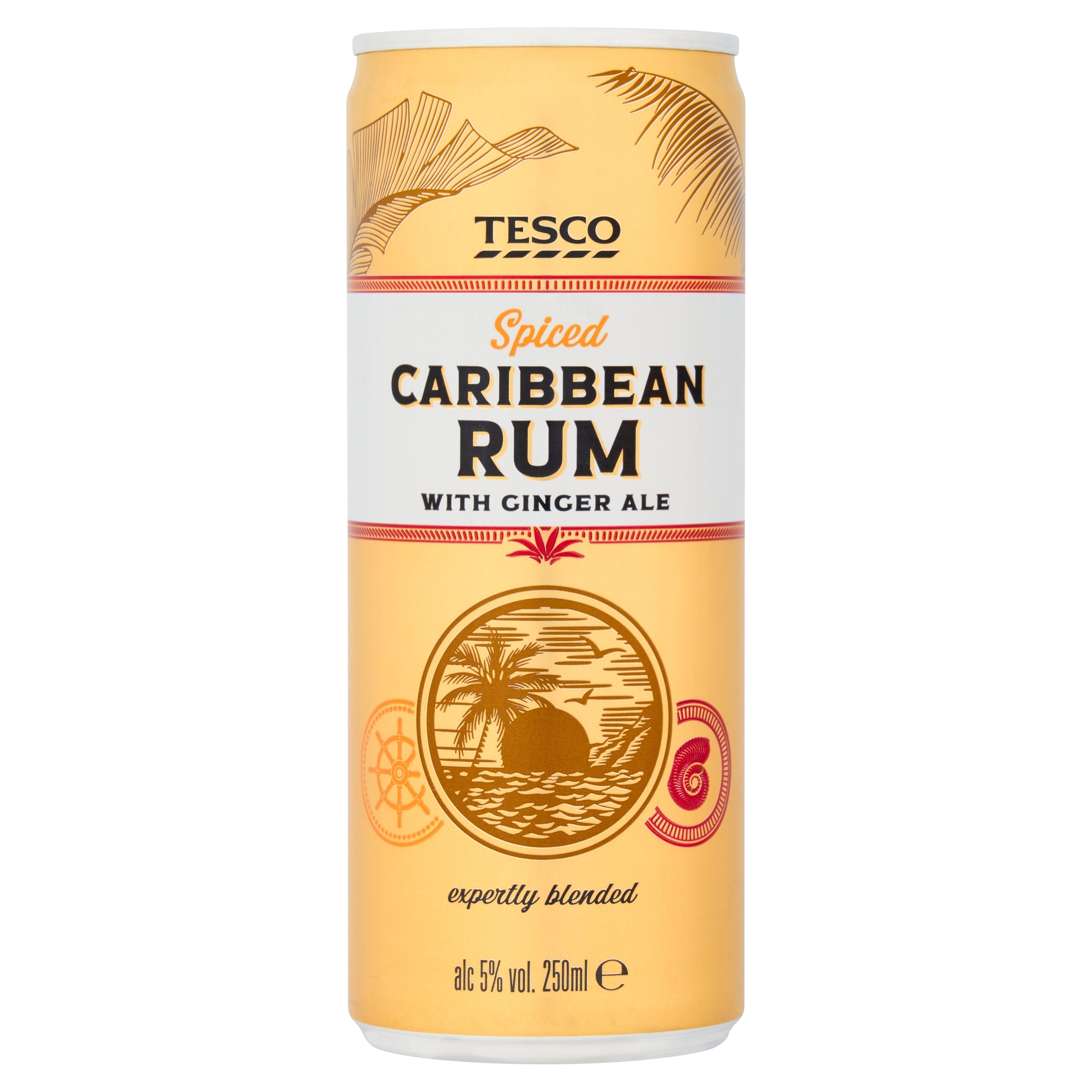 Tesco Spiced Caribbean Rum and Ginger Ale 250ml