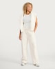 image 2 of F&F Active Wide Leg Drawstring Joggers in Cream