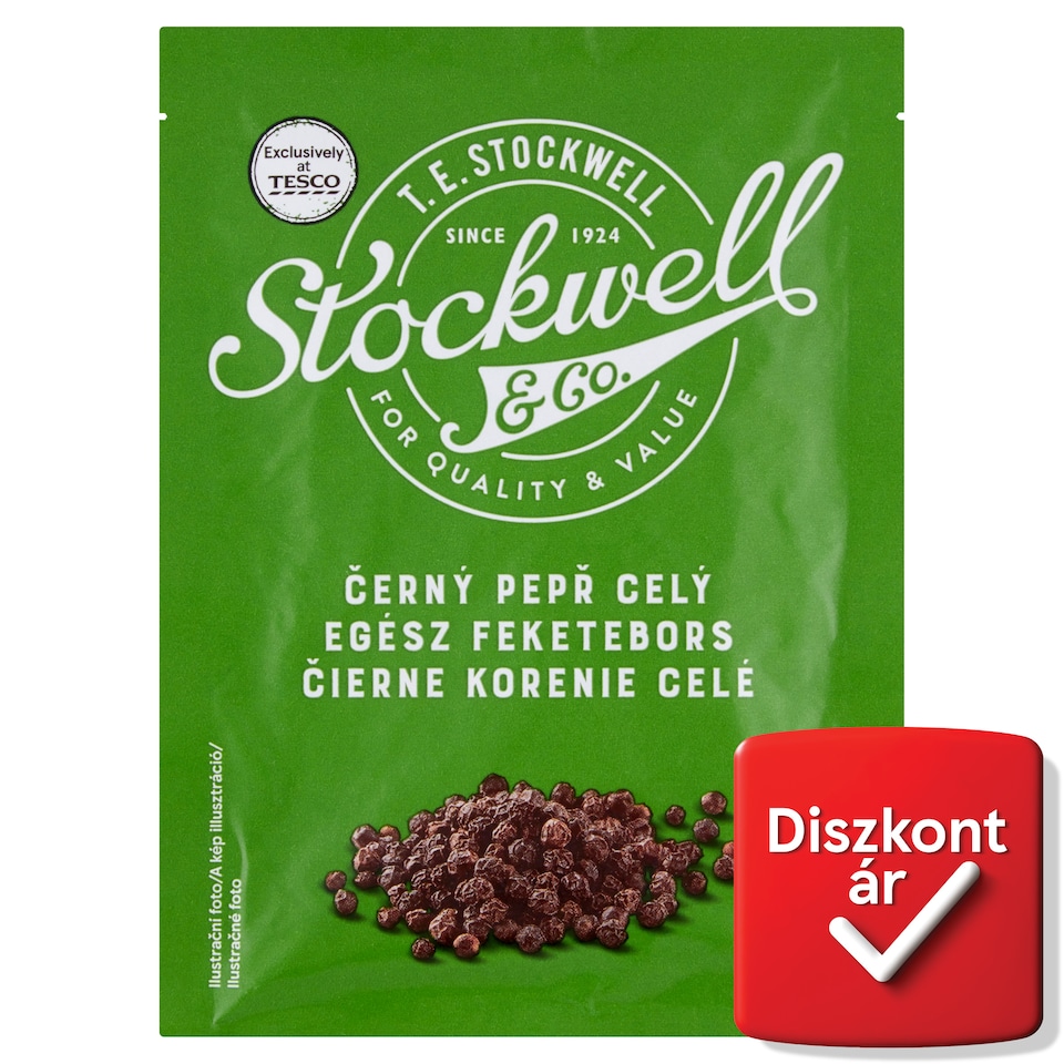Stockwell & Co. szárított, egész feketebors 14 g