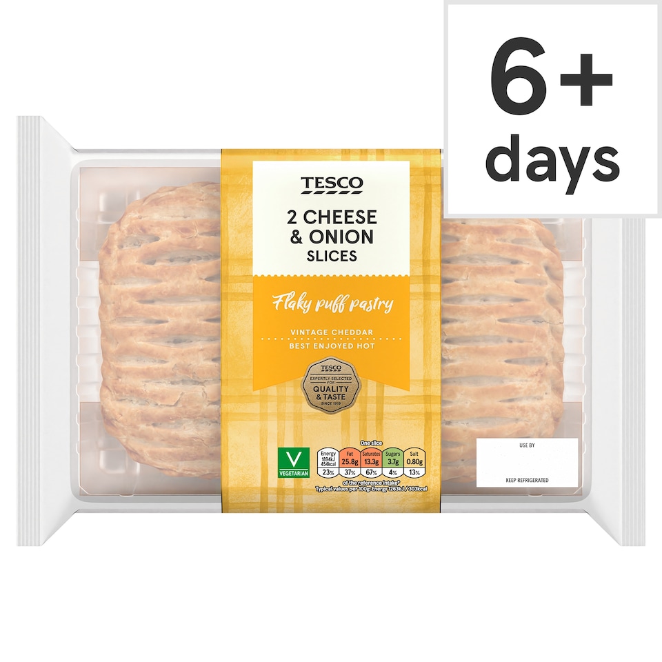 Tesco 2 Cheese & Onion Slices 300g