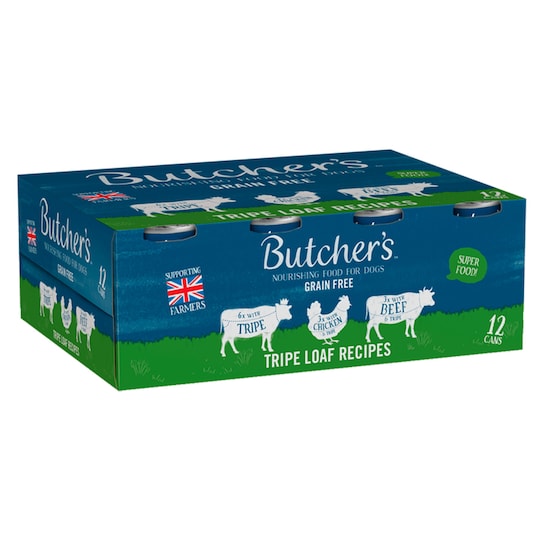 Butcher's Tripe Loaf Dog Food Tins 12X400g Tesco Groceries