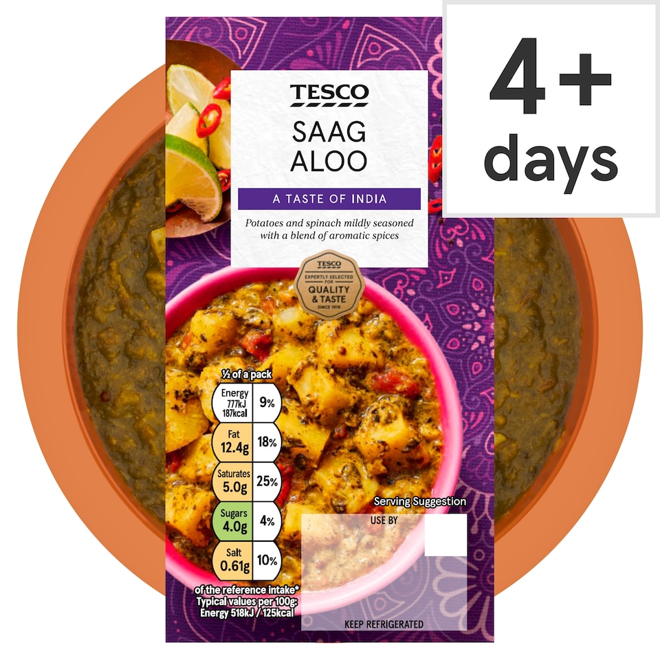Tesco Indian Saag Aloo 300G