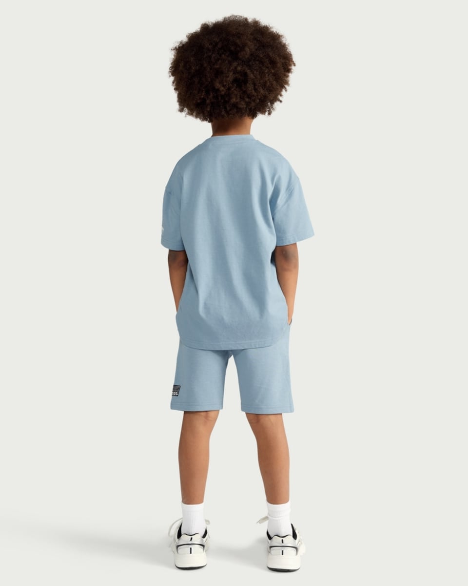 image 1 of F&F Boys 2-Piece Pure Cotton Headphone T-Shirt and Shorts Set in Blue