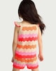 image 3 of F&F Girls 2-Piece Frilled Knitted Top and Shorts Set in Multi Pink