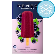 Remeo Italian Blackcurrant Sorbetto Ice Lollies 3 x 70g