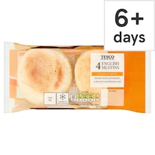 Tesco White English Muffins 4 Pack