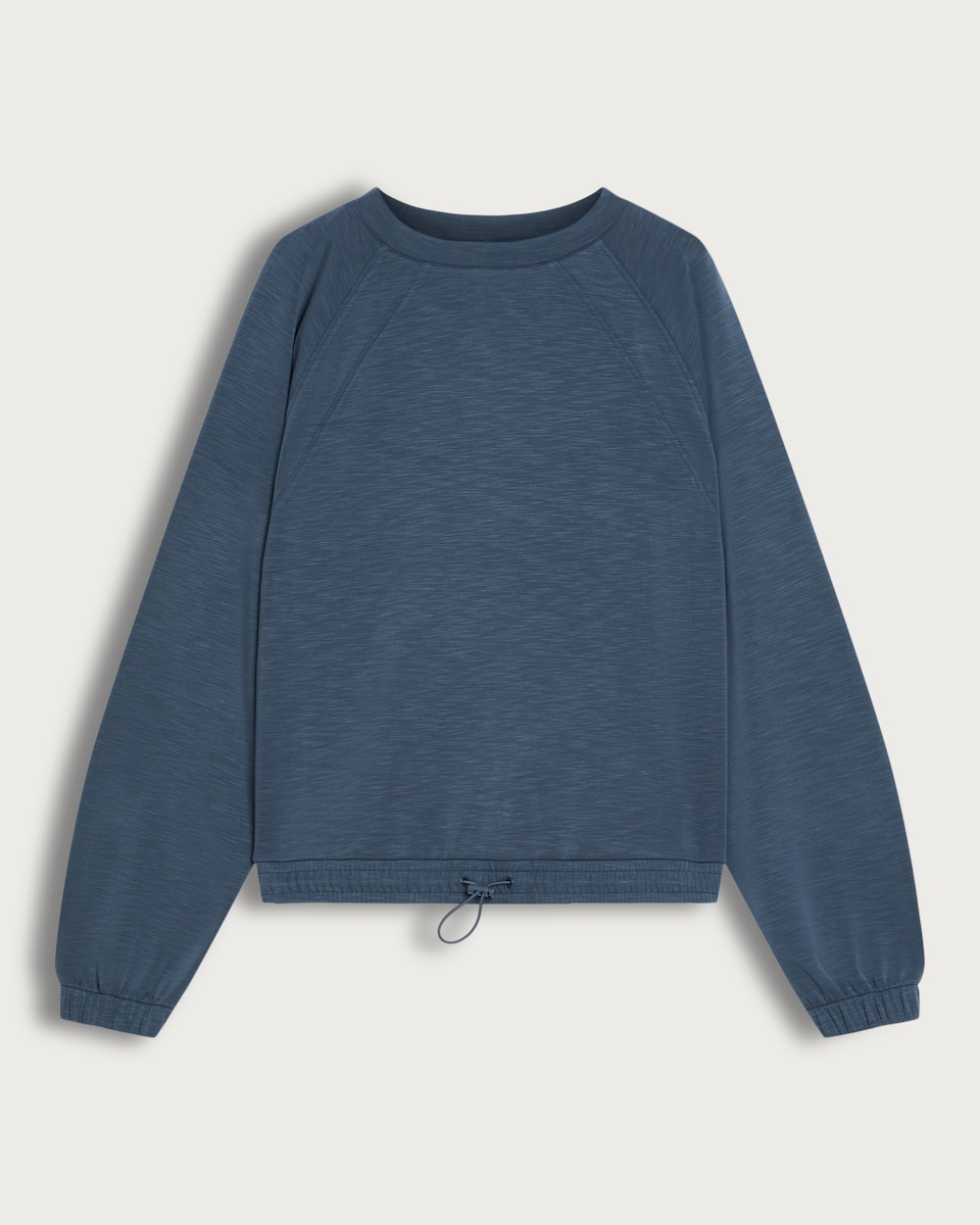 F&F Active Crew Neck Drawstring Hem Sweatshirt in Blue