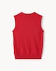 image 4 of F&F School Unisex Pure Cotton V-Neck Tank Top in Red