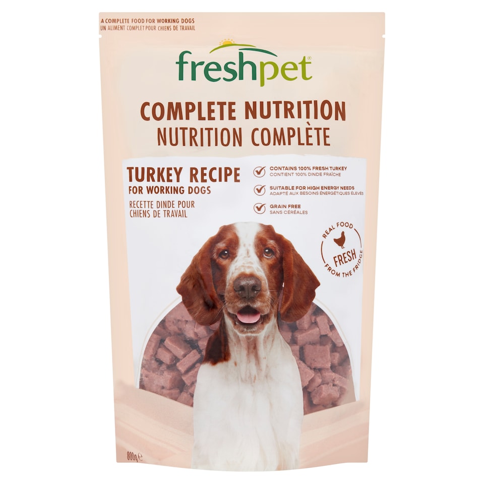 image 1 of Freshpet Complete Nutrition For working Dogs Turkey Recipe 800g