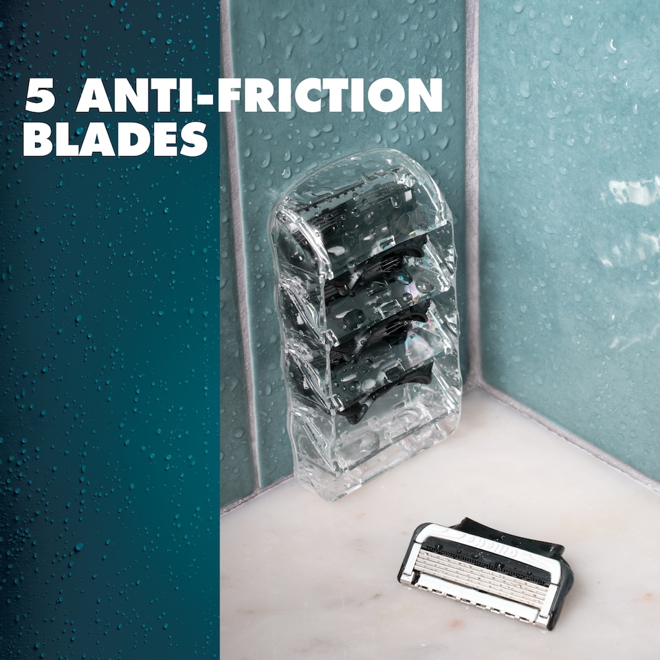 image 1 of Gillette Body and Intimate Razor Cartridges, 4 Blade Refills, Dermatologist Tested, With Lubrastrip