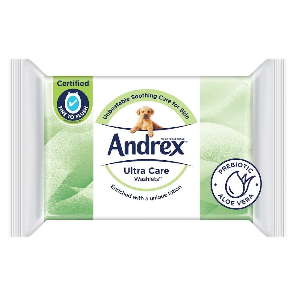 Andrex Ultra Care Flushable Washlet 36 Wipes Tesco Groceries