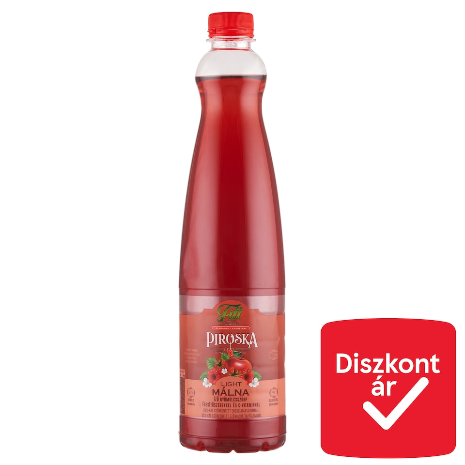 Piroska Fitt Light málna ízű gyümölcsszörp édesítőszerekkel és C-vitaminnal 0,7 l