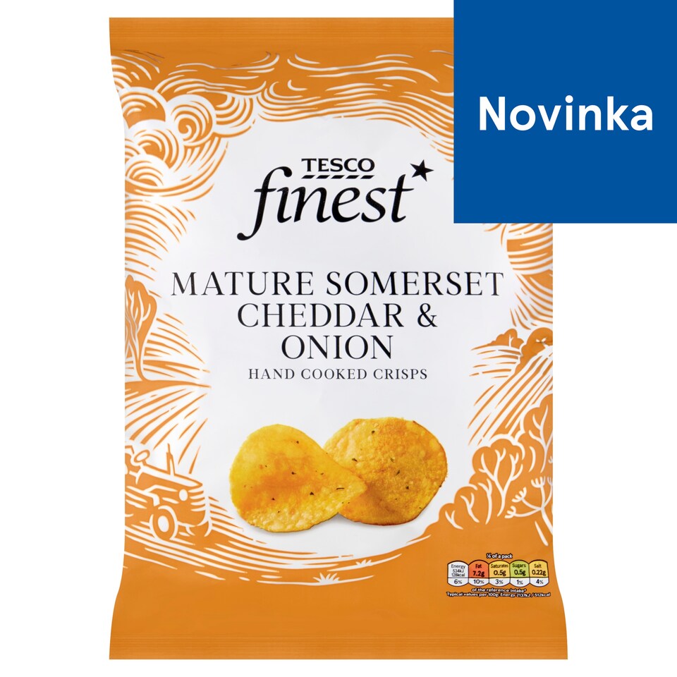 Tesco Finest Mature Somerset Cheddar and Onion Crisps 150 g